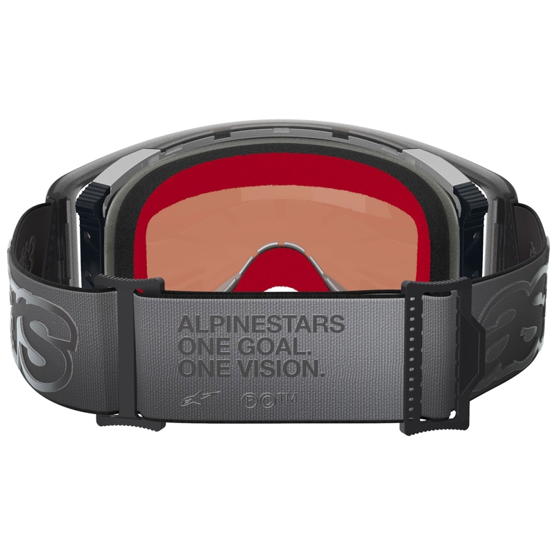 Occhiali da motocross Alpinestars Supertech Vision Vista neri con lente specchiata dorata