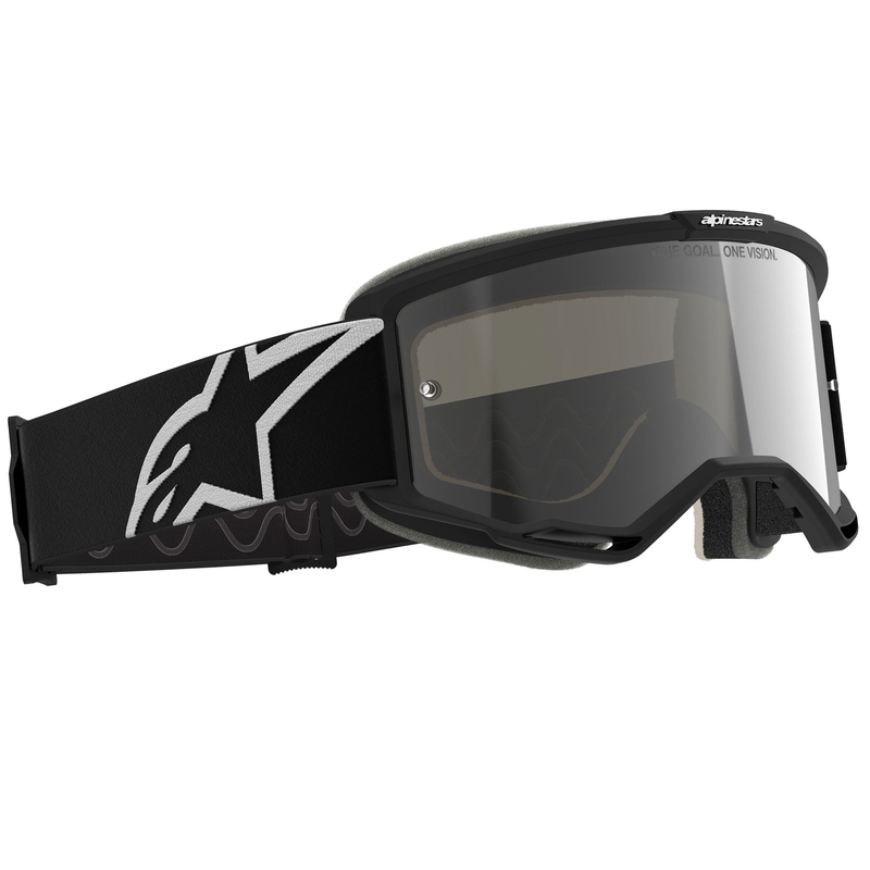 Occhiali da motocross Alpinestars Vision 5 Corp neri con lente trasparente
