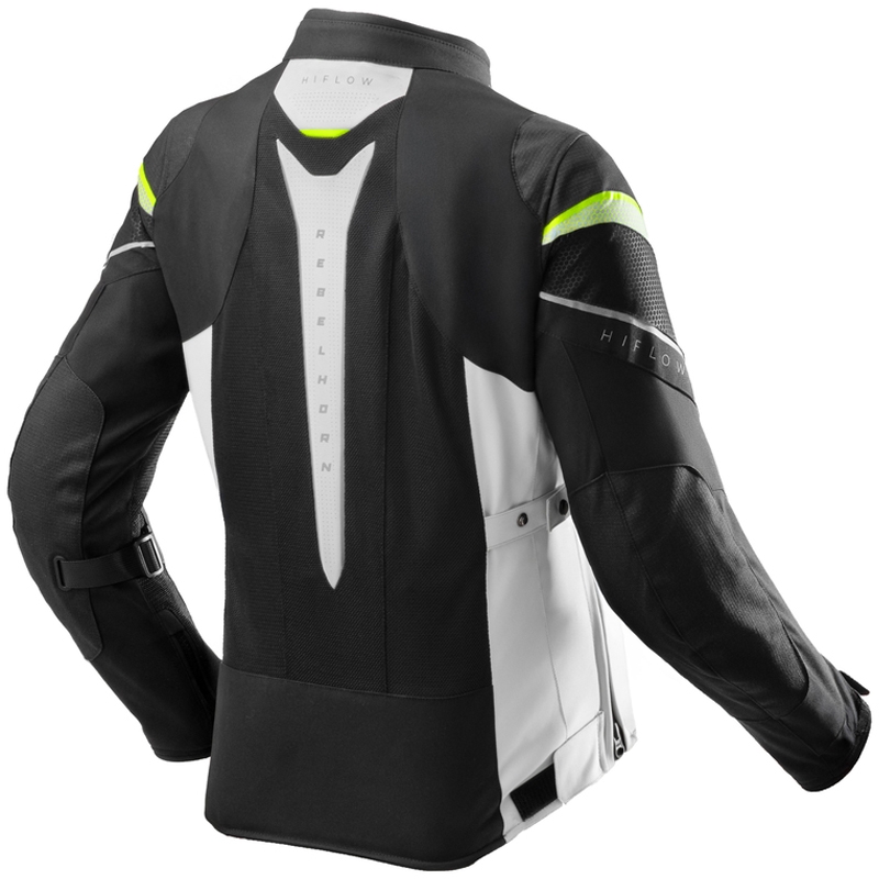Giacca da moto da donna Rebelhorn Hiflow V nero-grigio-giallo fluo