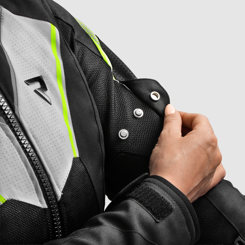Giacca da moto da donna Rebelhorn Hiflow V nero-grigio-giallo fluo