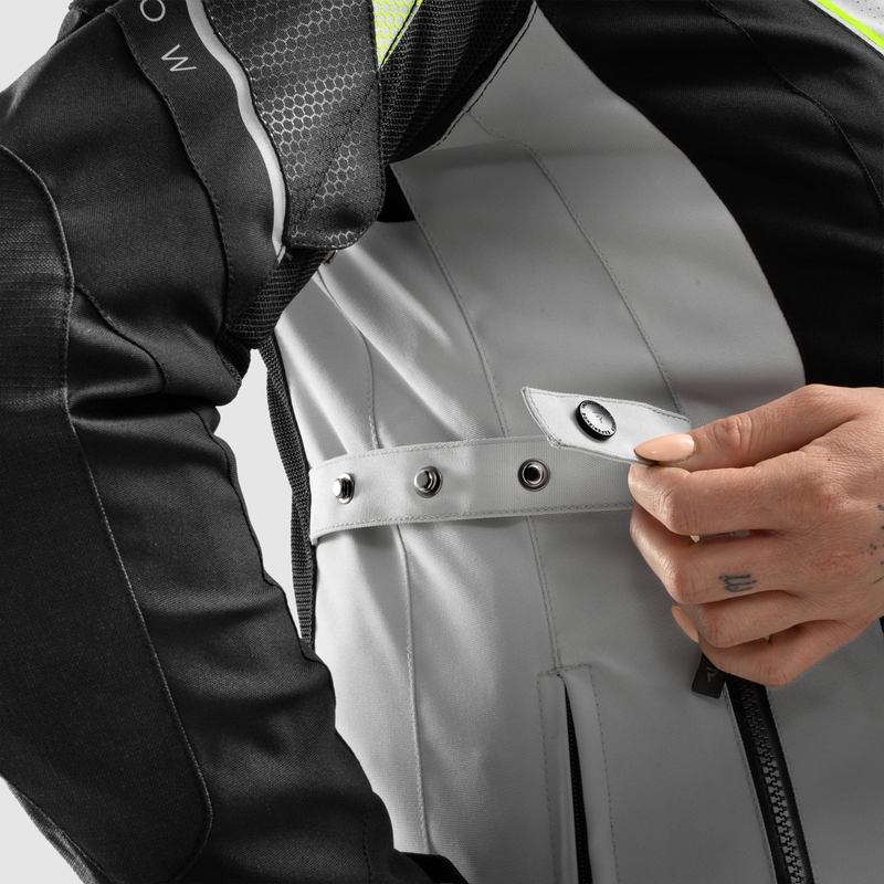 Giacca da moto da donna Rebelhorn Hiflow V nero-grigio-giallo fluo