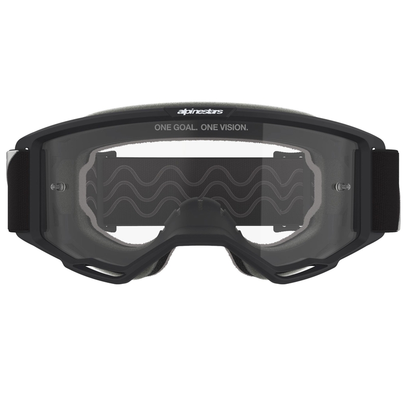 Occhiali da motocross Alpinestars Vision OTG neri-bianchi con lente trasparente