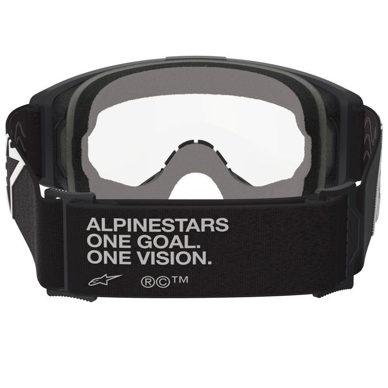 Occhiali da motocross Alpinestars Vision OTG neri-bianchi con lente trasparente