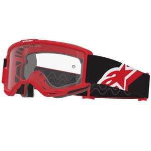 Occhiali da motocross Alpinestars Vision OTG rosso-nero-bianco con lente trasparente