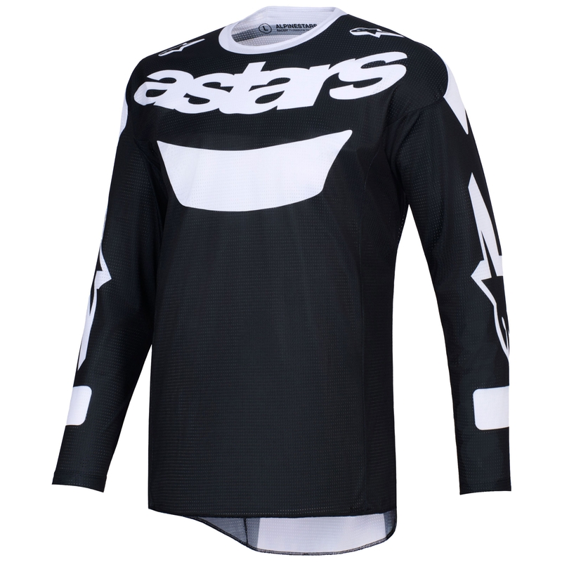 Maglia da motocross Alpinestars Racer Air Riway nera-bianca