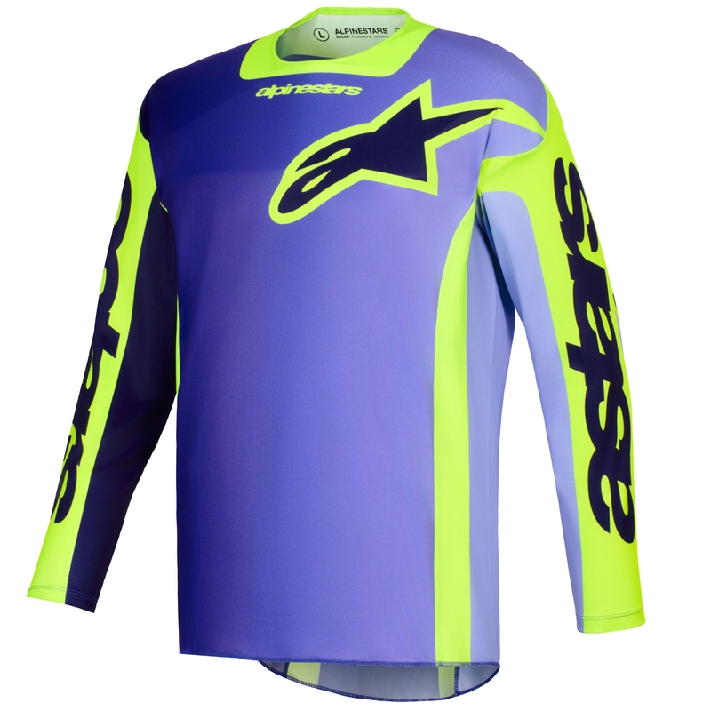Maglia da motocross Alpinestars Racer Portl viola-giallo fluo