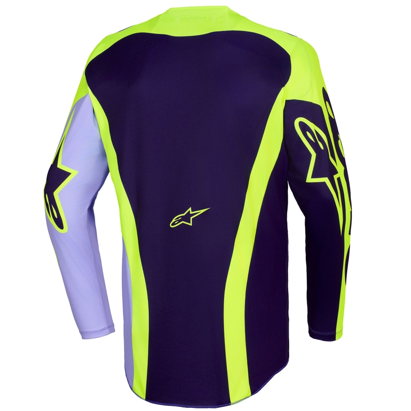 Maglia da motocross Alpinestars Racer Portl viola-giallo fluo