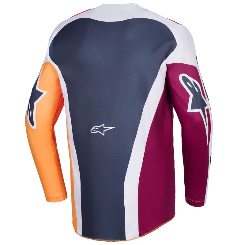 Maglia da motocross Alpinestars Racer Portl rosso-arancione-grigio chiaro