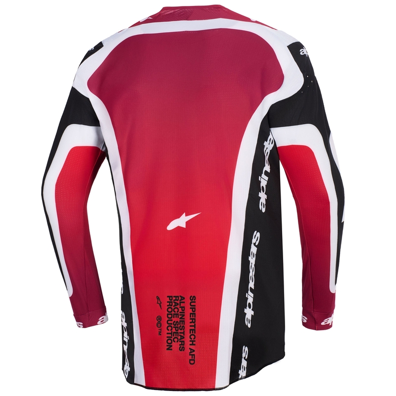 Maglia da motocross Alpinestars Supertech Pro AFD Vista nera-rossa-bianca
