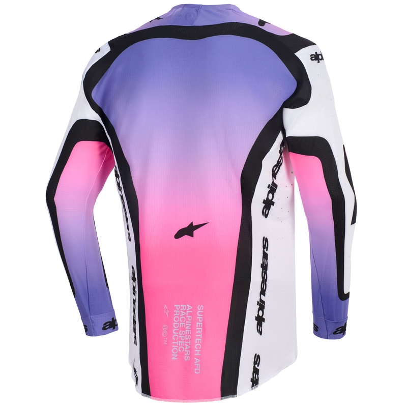 Maglia da motocross Alpinestars Supertech Pro AFD Vista bianco-viola-nero