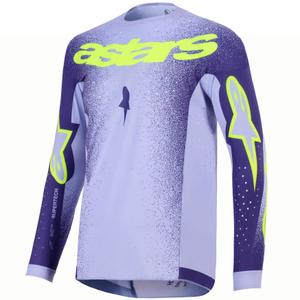 Maglia da motocross Alpinestars Supertech Scenz viola-giallo fluo