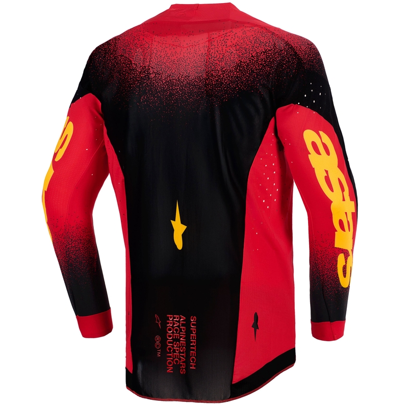 Maglia da motocross Alpinestars Supertech Scenz rosso-nero-giallo