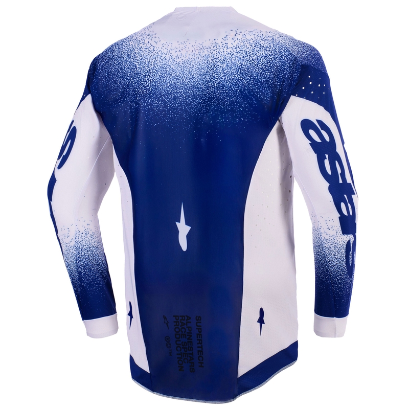 Maglia da motocross Alpinestars Supertech Scenz grigio chiaro-blu scuro
