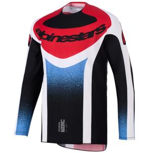 Maglia da motocross Alpinestars Techstar Knif nera-bianca-blu-rossa