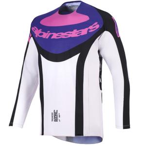 Maglia da motocross Alpinestars Techstar Knif nera-grigio chiaro-viola