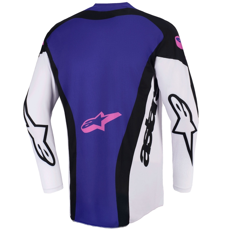 Maglia da motocross Alpinestars Techstar Knif nera-grigio chiaro-viola