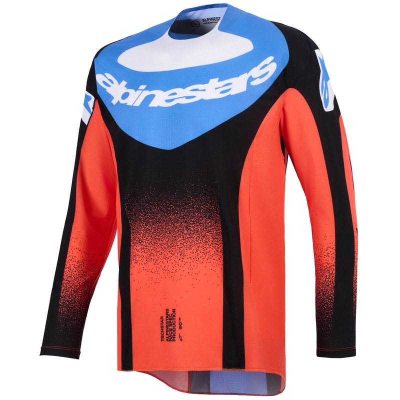 Maglia da motocross Alpinestars Techstar Knif arancione-nero-blu
