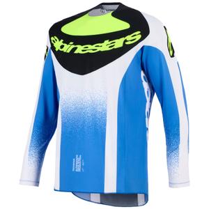 Maglia da motocross Alpinestars Techstar Knif blu-nero-giallo fluo