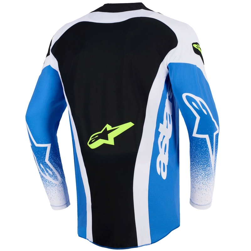 Maglia da motocross Alpinestars Techstar Knif blu-nero-giallo fluo