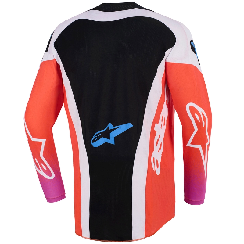 Maglia da motocross Alpinestars Techstar Knif grigio chiaro-arancione fluo-nero