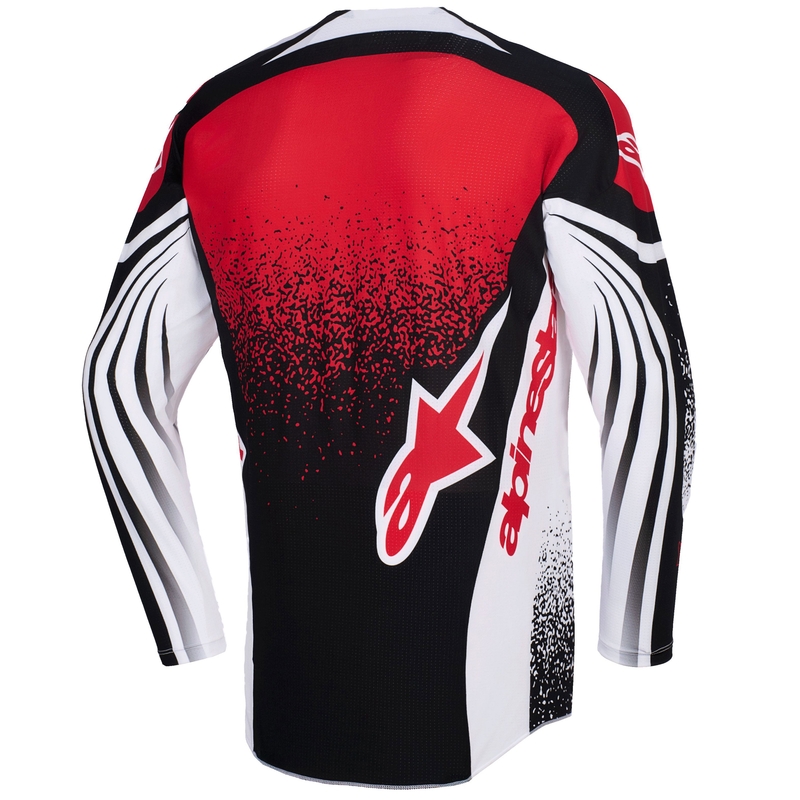 Maglia da motocross Alpinestars Techstar Nomur nera-bianca-rossa