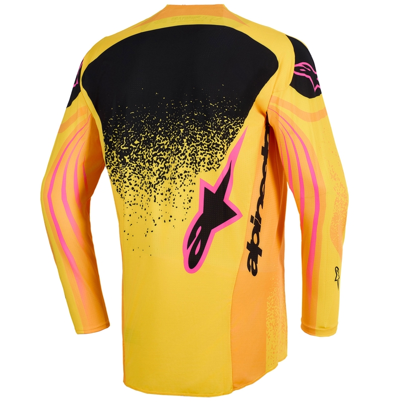 Maglia da motocross Alpinestars Techstar Nomur arancione-giallo-rosa