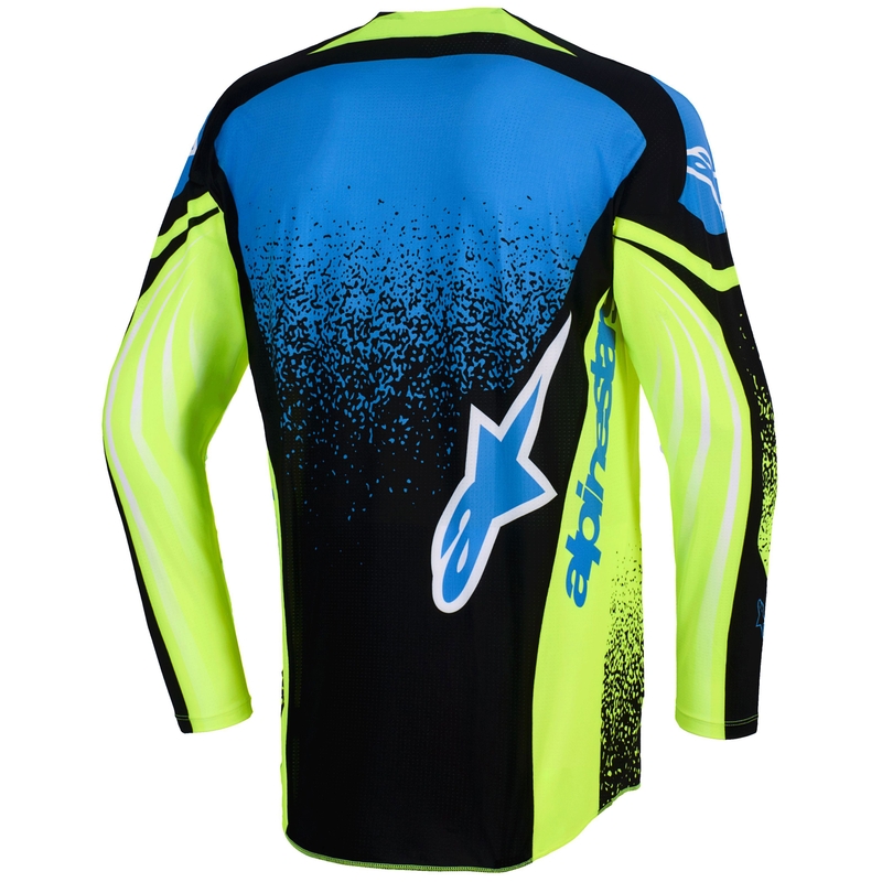 Maglia da motocross Alpinestars Techstar Nomur blu scuro-giallo fluo-blu