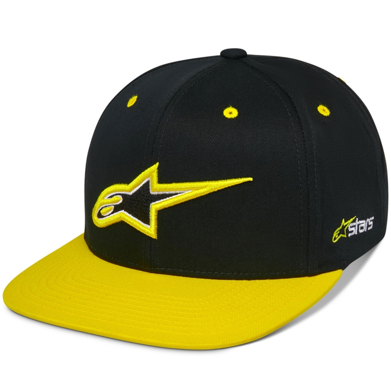 Cappellino Alpinestars Thickness Snapback nero-giallo fluo