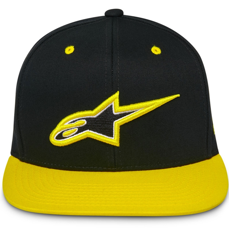 Cappellino Alpinestars Thickness Snapback nero-giallo fluo