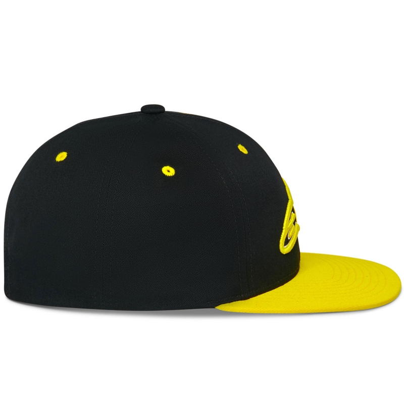 Cappellino Alpinestars Thickness Snapback nero-giallo fluo