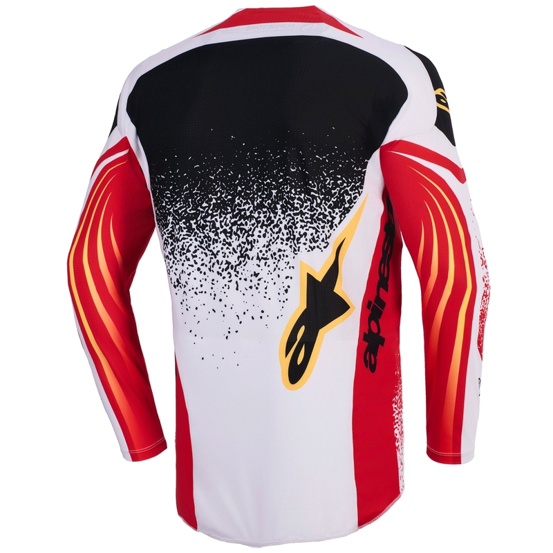 Maglia da motocross Alpinestars Techstar Nomur grigio chiaro-rosso-nero-giallo