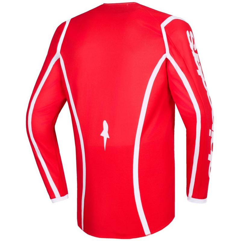 Maglia da motocross Alpinestars Fluid Apex rosso-bianco
