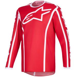 Maglia da motocross Alpinestars Fluid Apex rosso-bianco
