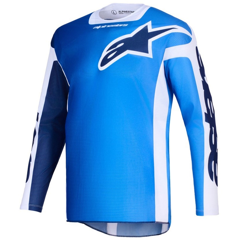 Maglia da motocross Alpinestars Racer Air Portl blu-bianca