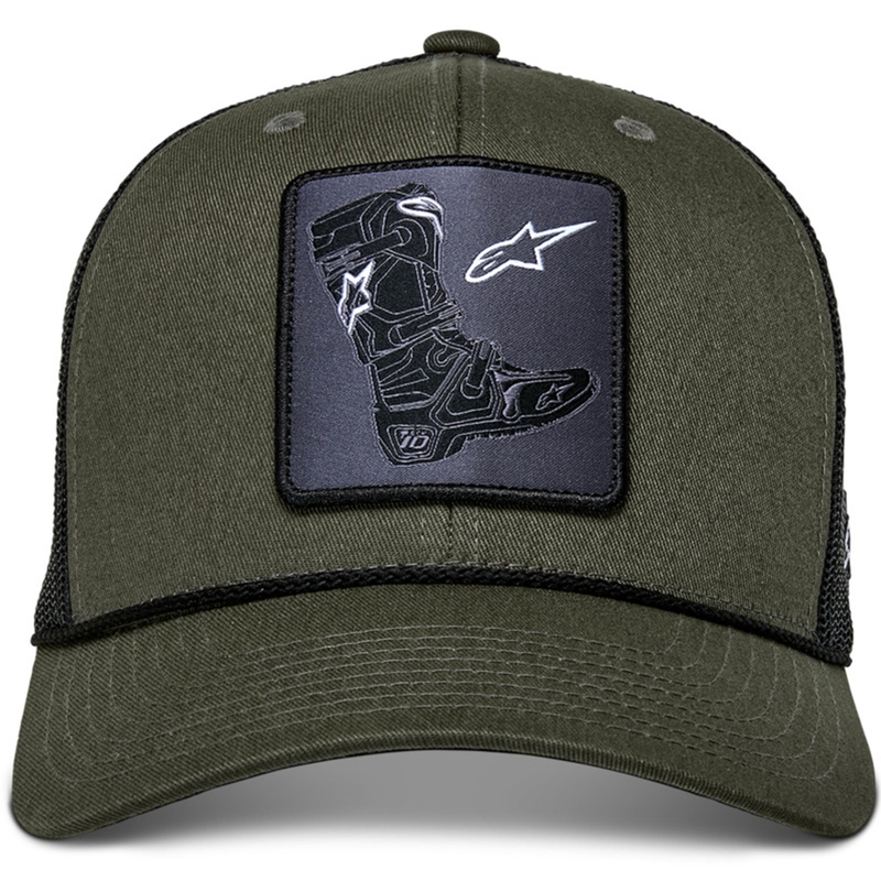 Cappellino Alpinestars con stivale verde-nero