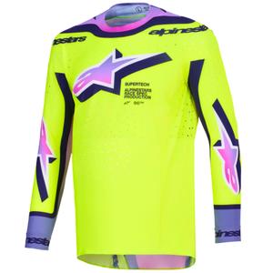 Maglia da motocross Alpinestars Supertech Vista giallo fluo-viola-nero
