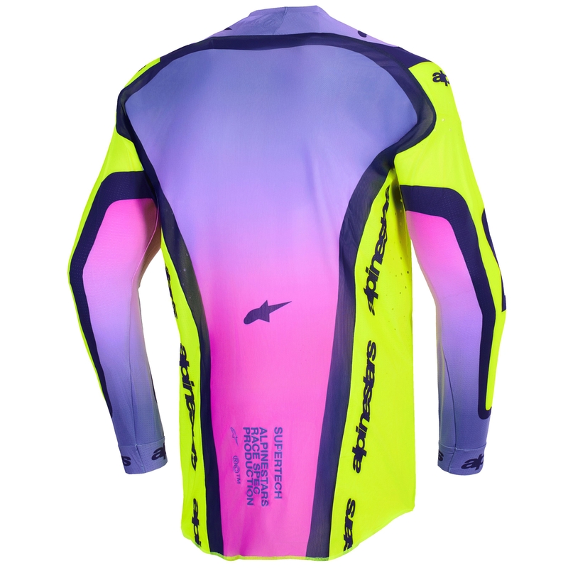 Maglia da motocross Alpinestars Supertech Vista giallo fluo-viola-nero
