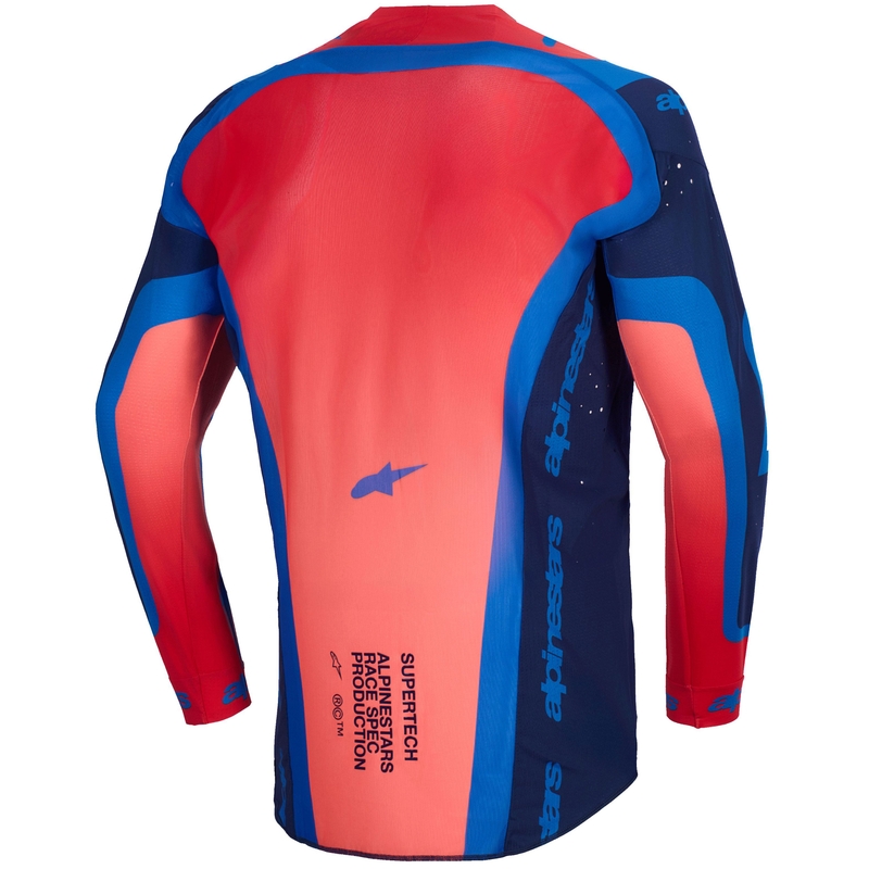 Maglia da motocross Alpinestars Supertech Vista blu scuro-corallo-cobalto