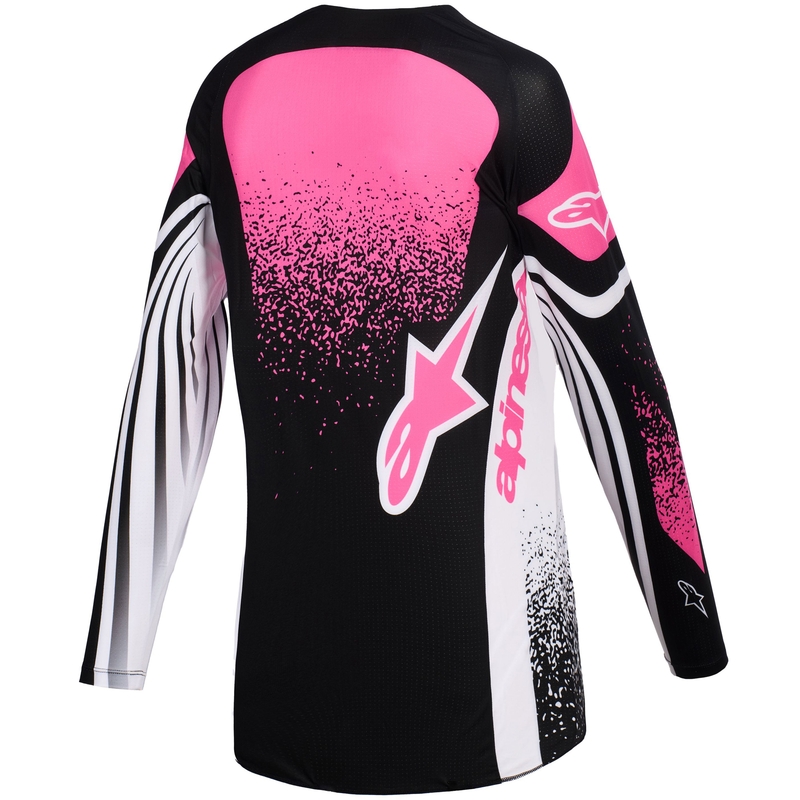 Maglia da motocross da donna Alpinestars Stella Techstar Nomur nera-bianca-rosa
