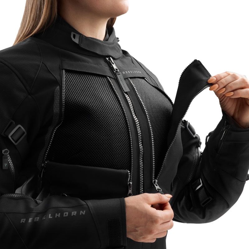 Giacca da moto da donna Rebelhorn Hardy 3.0 nera