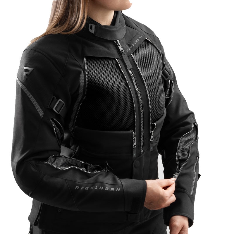 Giacca da moto da donna Rebelhorn Hardy 3.0 nera