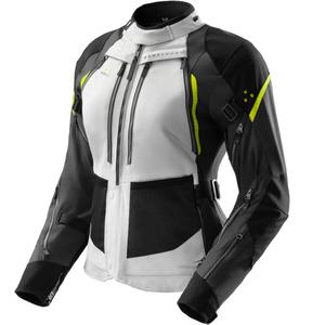 Giacca moto da donna Rebelhorn Hardy 3.0 nero-grigio-giallo fluo