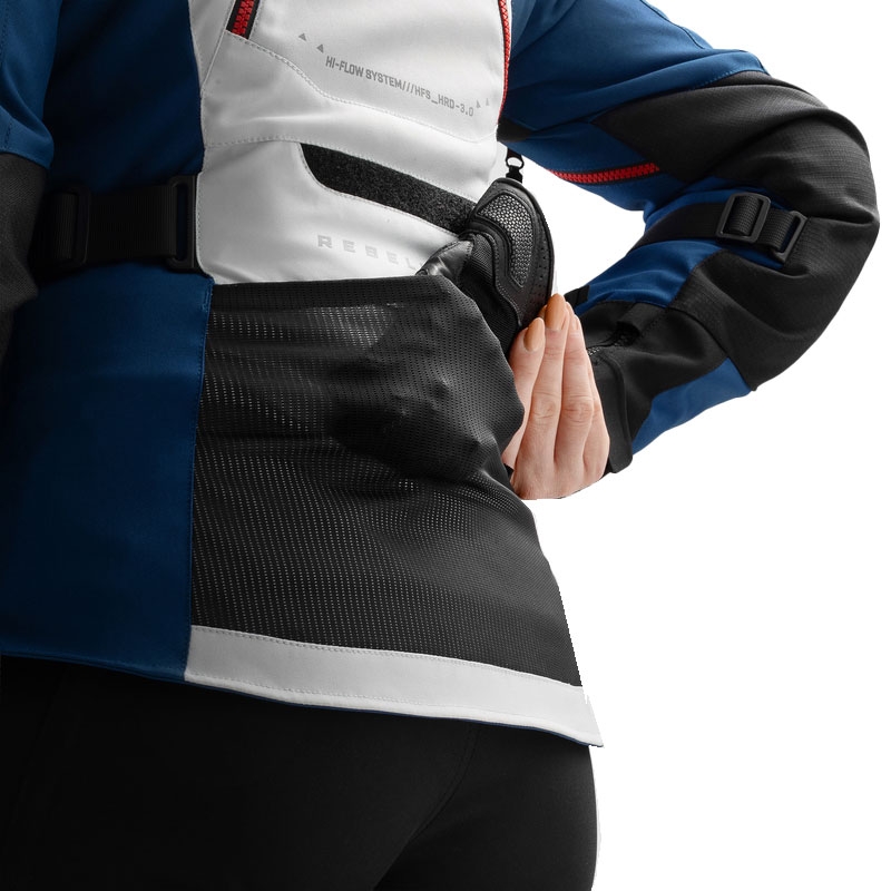 Giacca moto da donna Rebelhorn Hardy 3.0 blu-grigio-rosso