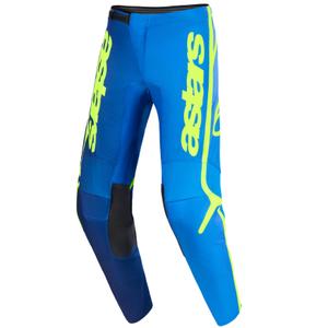 Pantaloni da motocross Alpinestars Fluid Apex blu-giallo fluo