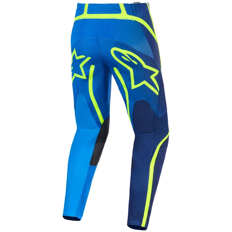 Pantaloni da motocross Alpinestars Fluid Apex blu-giallo fluo