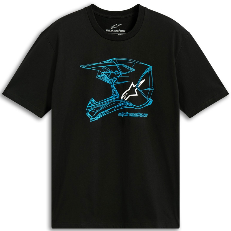 Maglietta Alpinestars MX Helmet CSF nera-blu