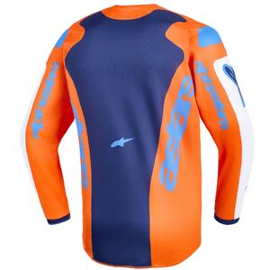 Maglia da motocross per bambini Alpinestars Fluid Grid Arancione-Blu-Bianco