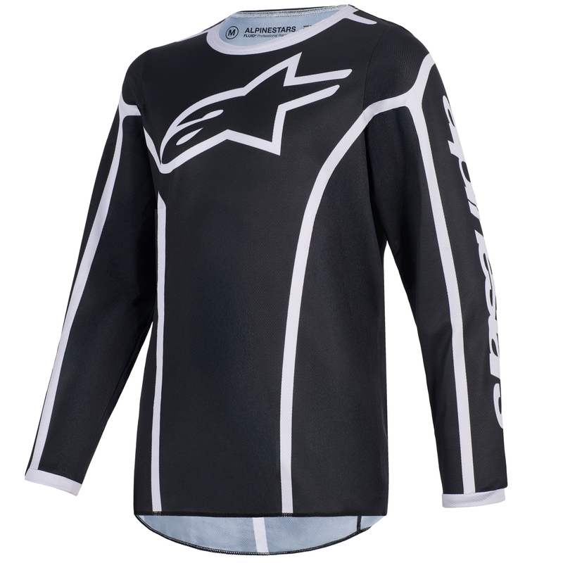 Maglia da motocross per bambini Alpinestars Fluid Apex nera-grigia