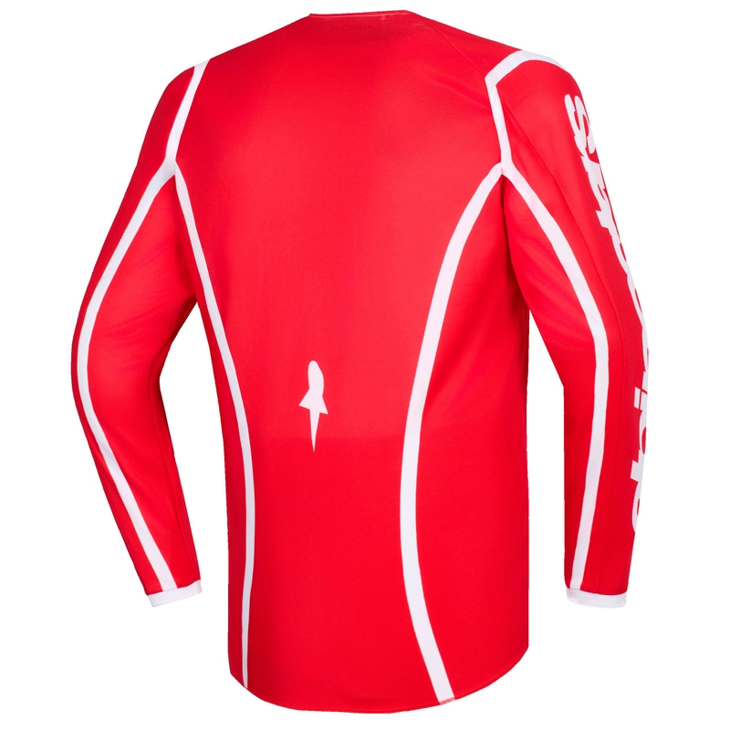 Maglia da motocross per bambini Alpinestars Fluid Apex rosso-bianco