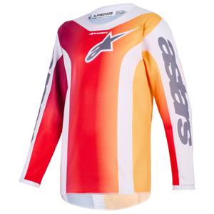 Maglia da motocross per bambini Alpinestars Fluid Portl rosso-arancione-grigio chiaro